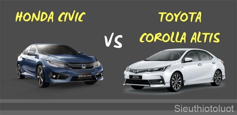 So Sánh Xe Honda Civic Và Toyota Altis.
